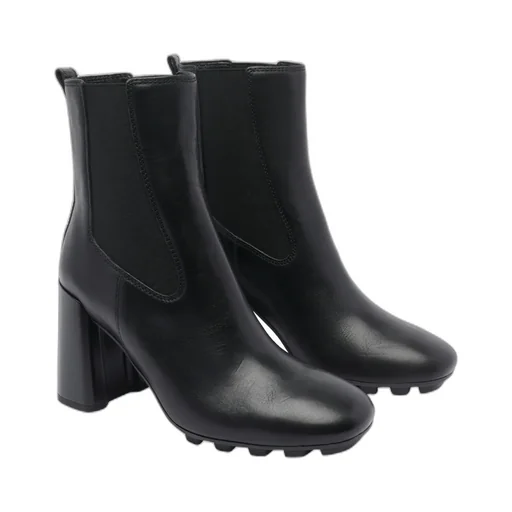 90Mm Block-Heel Leather Boots