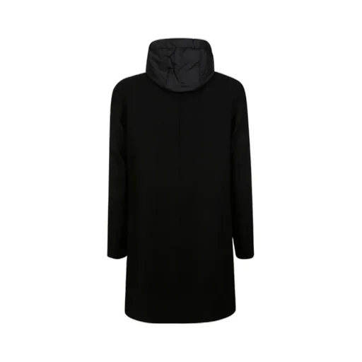 Single-Breasted Drawstring Hooded Coat