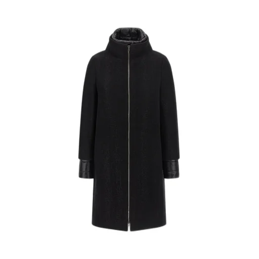 Zigzag-Weave High Neck Coat