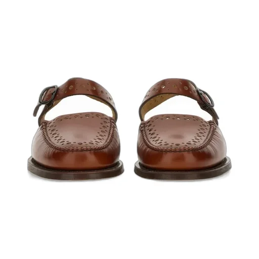 Perforated Ankle-Strap Sandals