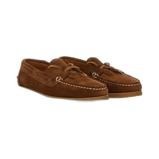 Round-Toe Lace-Up Loafers