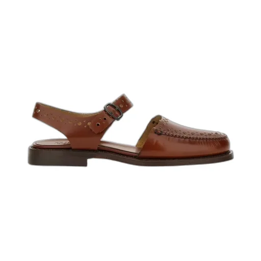 Perforated Ankle-Strap Sandals