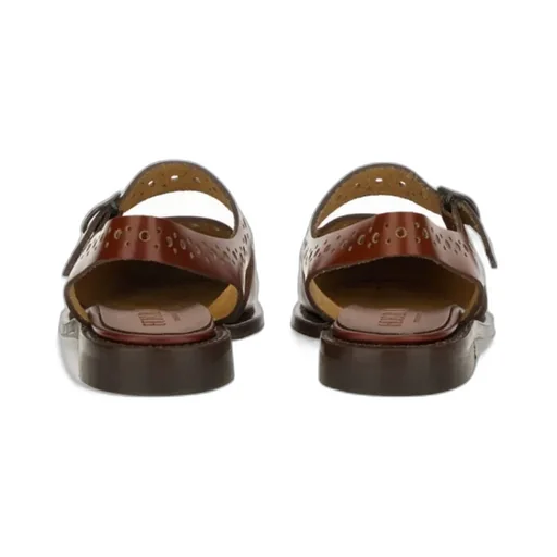 Perforated Ankle-Strap Sandals