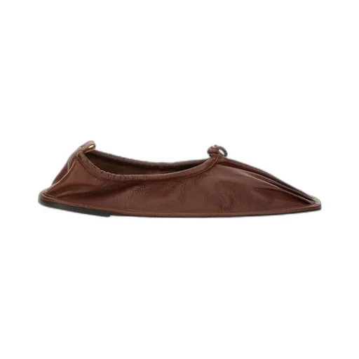 Elasticated Detail Square-Toe Flat Shoes