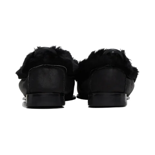 Fur-Trimmed Leather Loafers