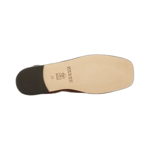 Elasticated Detail Square-Toe Flat Shoes