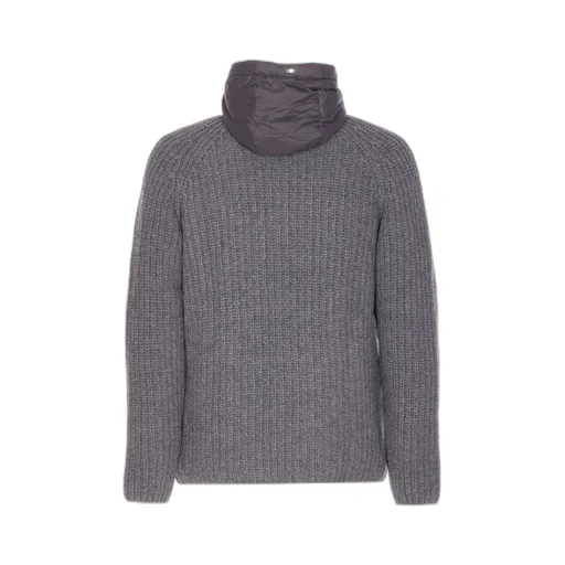 Hooded Knitted Button-Up Cardigan
