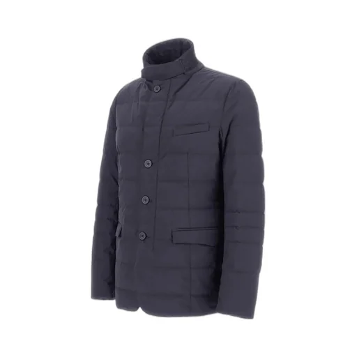 Quilted Button-Fastening Jacket