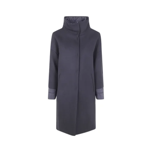 Funnel-Neck Long Jacket