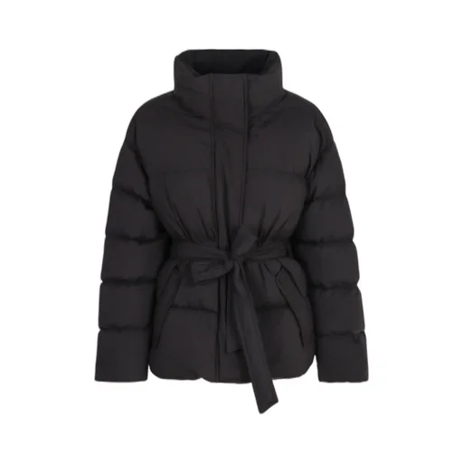 Belted High Neck Puffer Jacket