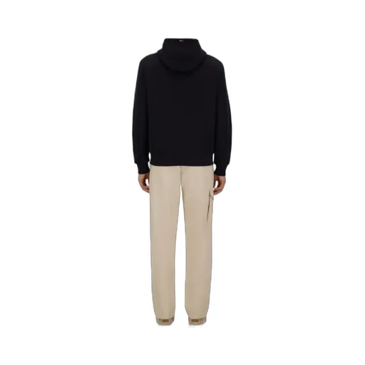 Ribbed Panelled Zip-Front Hoodie