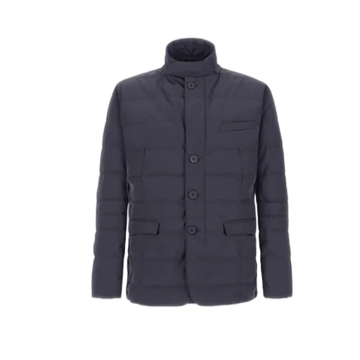 Quilted Button-Fastening Jacket