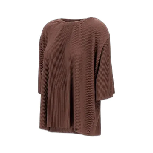 Pleated Round-Neck T-Shirt