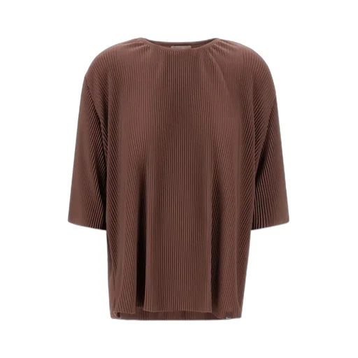 Pleated Round-Neck T-Shirt