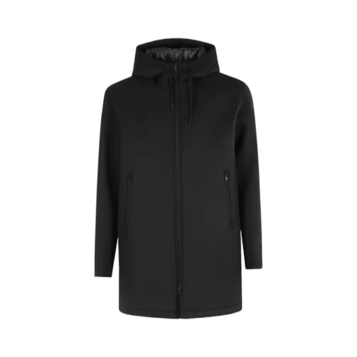 Long Hooded Drawstring Coat