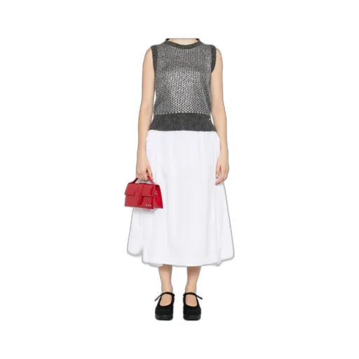 Metallic-Detail Cropped Knit Top