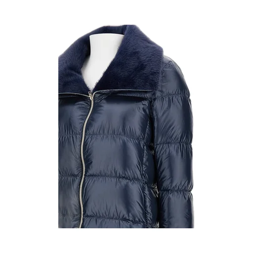Faux Fur-Trim Padded Coat