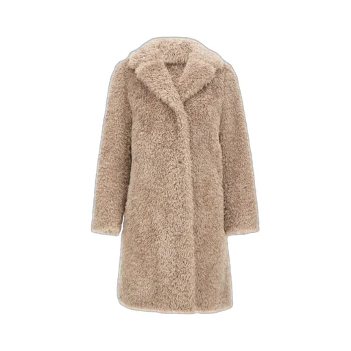 Buttoned Faux-Fur Coat