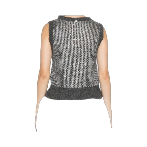 Metallic-Detail Cropped Knit Top