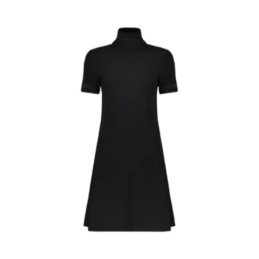 High Neck Short Sleeve Dress