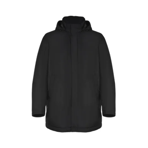 Long-Sleeved Hooded Down Jacket