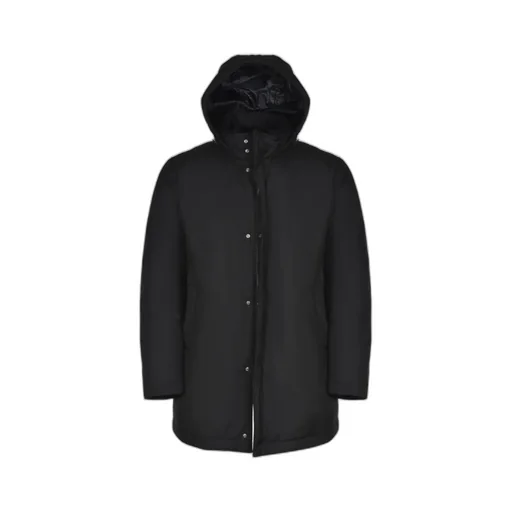 Long-Sleeved Hooded Down Jacket