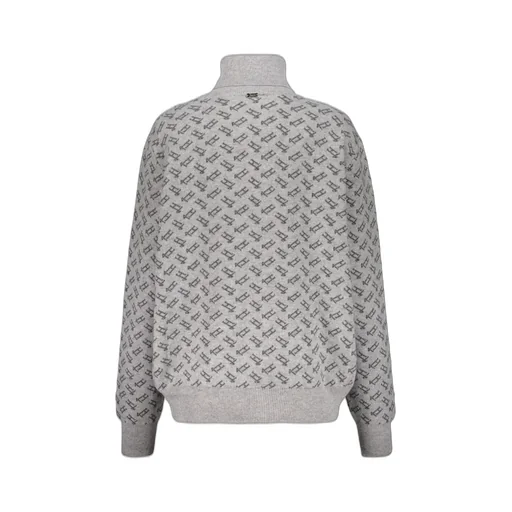 High-Neck Logo-Pattern Sweater