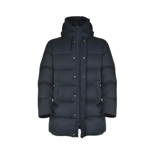Long-Sleeved Hooded Down Jacket