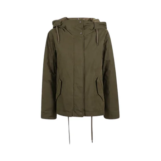 Long-Sleeved Hooded Down Jacket