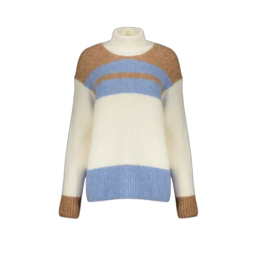 Striped High-Neck Sweater