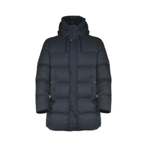 Long-Sleeved Hooded Down Jacket