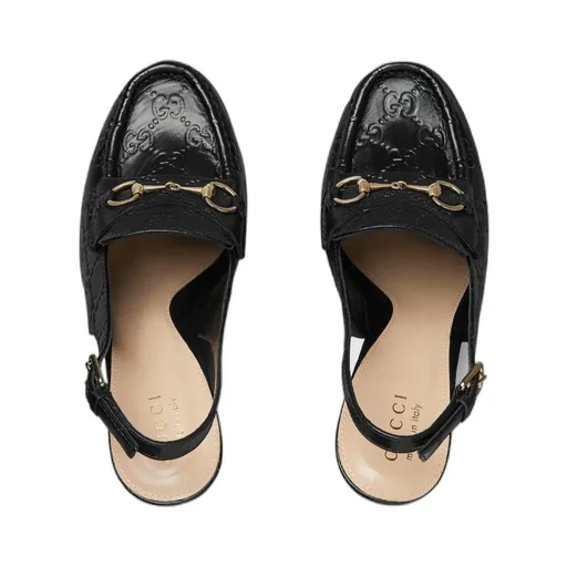 Horsebit Platform Slingback Pumps