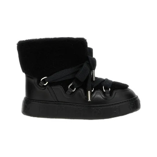 Faux-Shearling Round Toe Ankle Boots