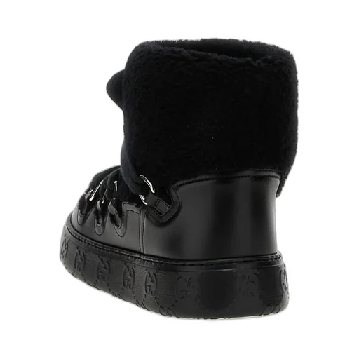 Faux-Shearling Round Toe Ankle Boots