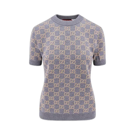 Monogrammed Intarsia Short-Sleeve Sweater