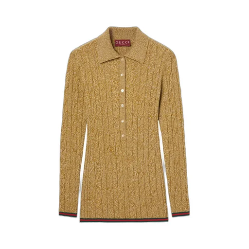 Fine Cable And Rib Polo Top