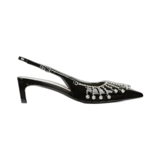 Rhinestone-Embellished Slingback Pumps
