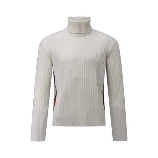 Stripe Detailed Turtleneck Sweater