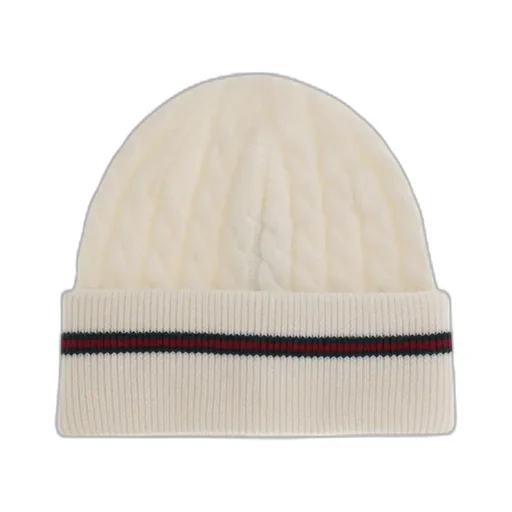 Cable-Knit Striped Beanie