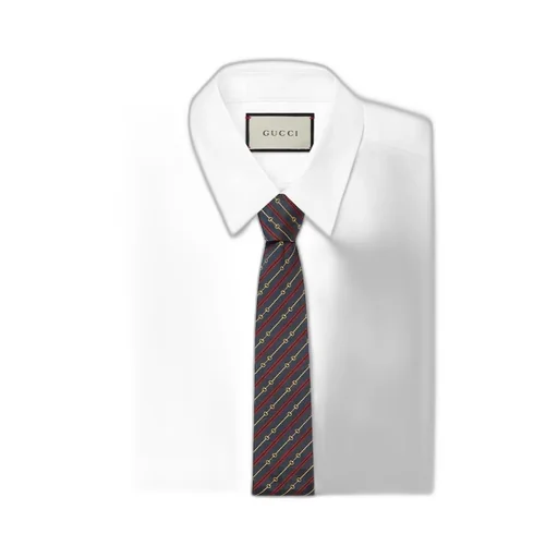 Horsebit Silk Jacquard Tie