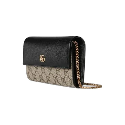 Gg Marmont Bi-Color Wallet On Chain