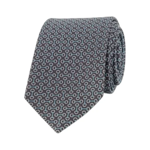 Horsebit Jacquard Silk Tie
