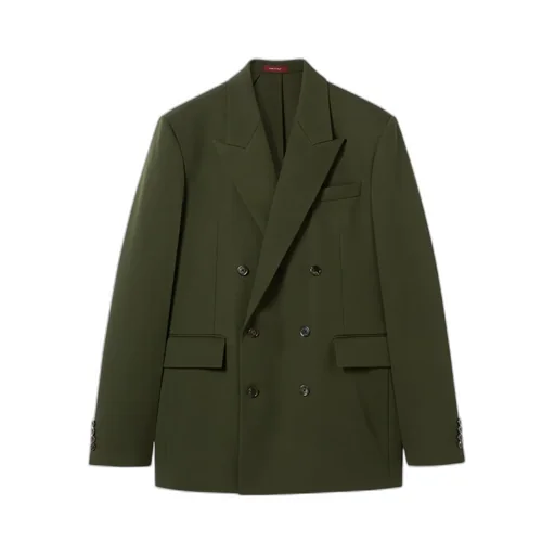 Double-Breasted Light Wool Gabardine Jacket