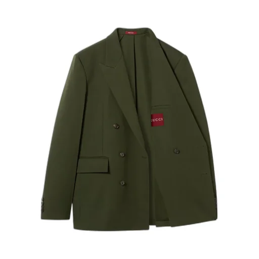 Double-Breasted Light Wool Gabardine Jacket
