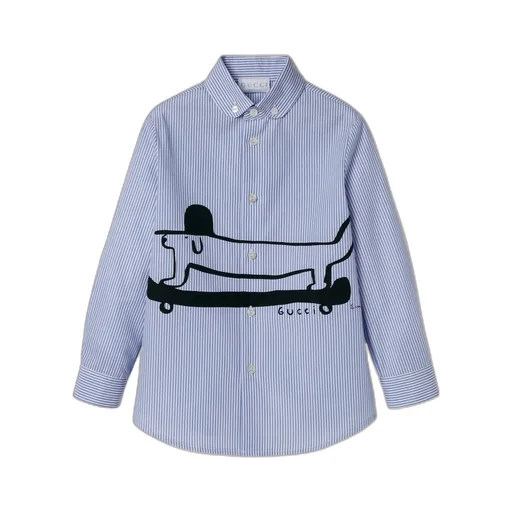Cotton Shirt With Dog Print
