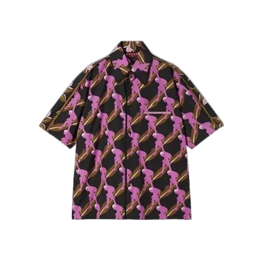 Printed Oversize Cotton Poplin Shirt