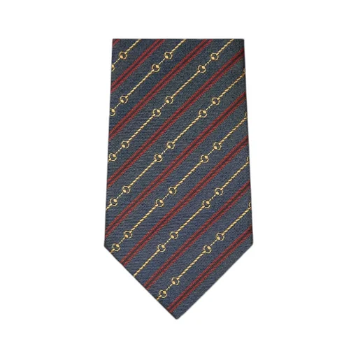 Horsebit Silk Jacquard Tie