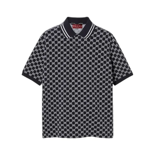 Gg Piquet Jacquard Polo Shirt
