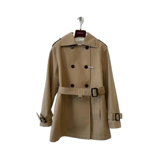 Belted Waist Double Breasted Trench Coat