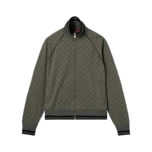 Gg Jersey Jacquard Zip Jacket